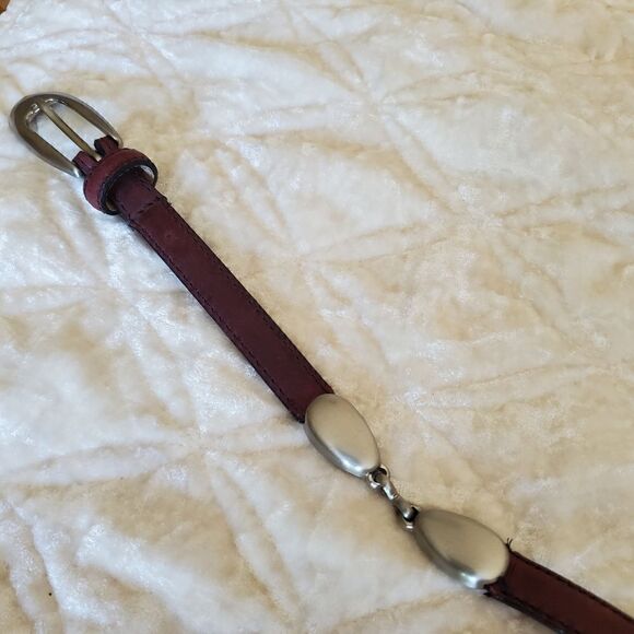 Vintage Women’s Genuine Leather Brown‎ / Silver Tone Size Small main image 7